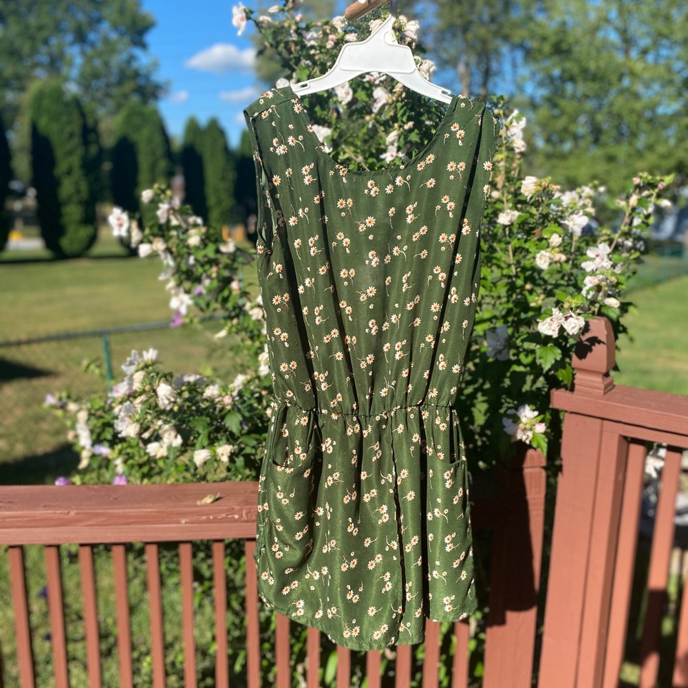 Adorable Green Floral Romper